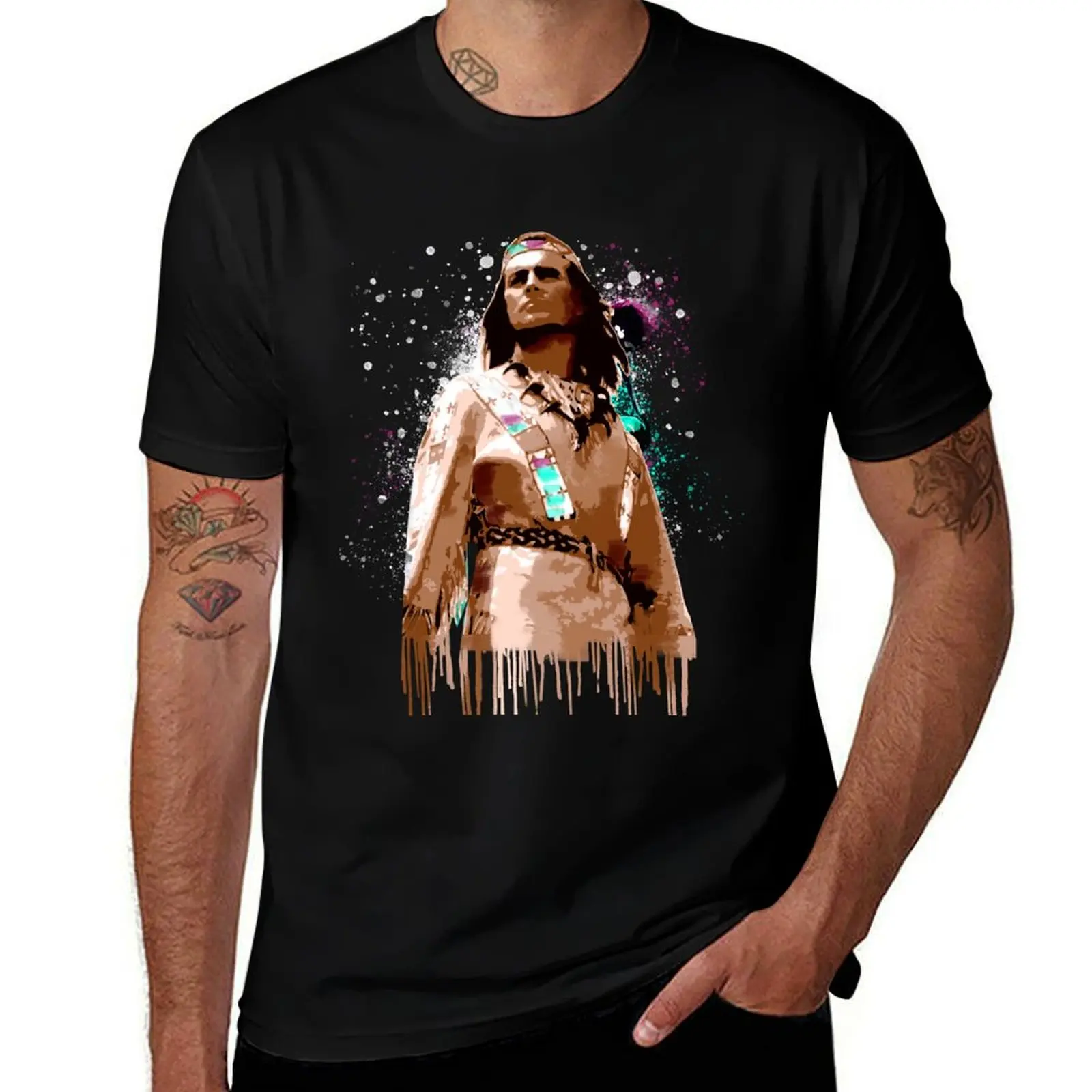 

for funny graffiti, man t t T-Shirt indian, cotton cotton winnetou, shirt painting man shirts save feathers, winnetou,