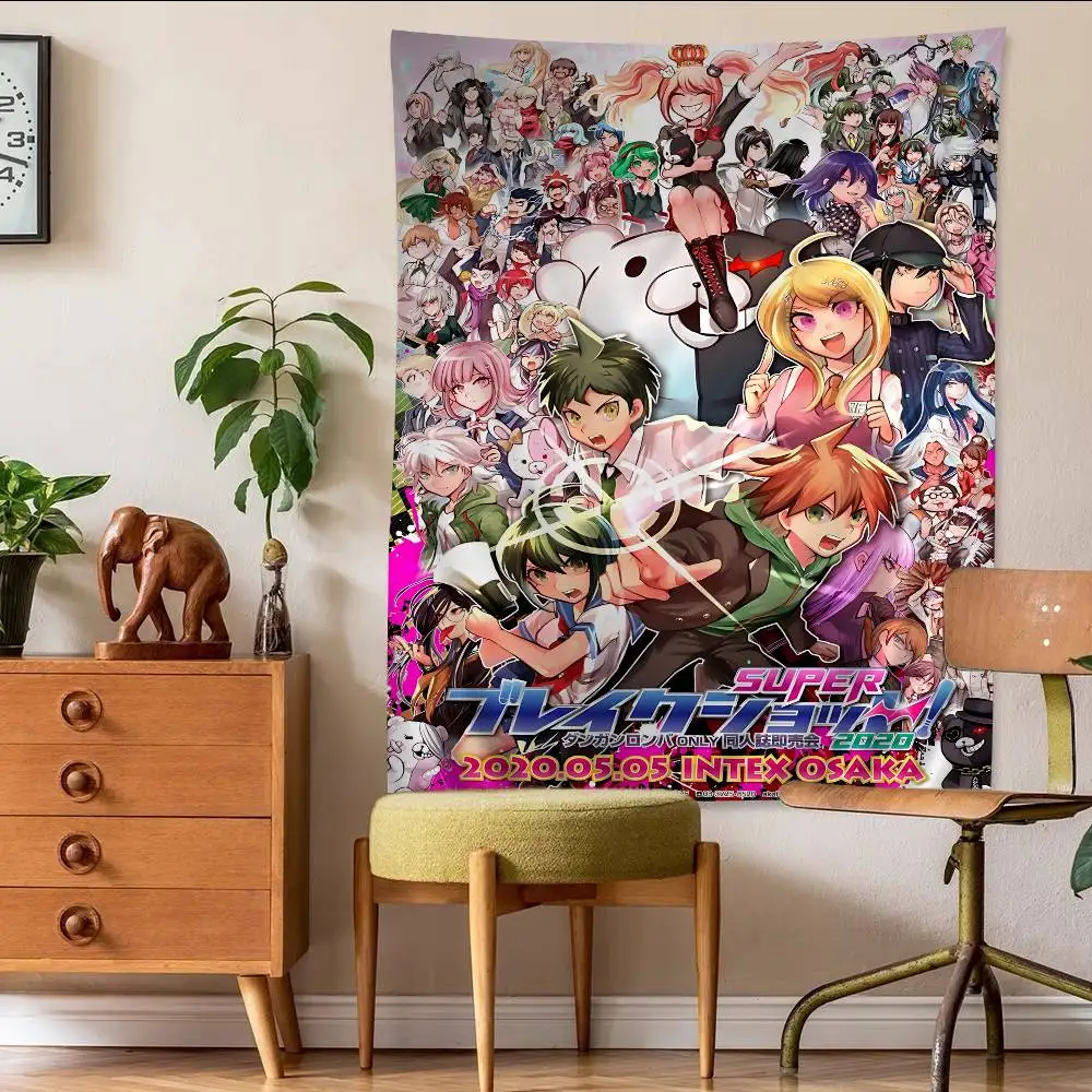 الكلاسيكية أنيمي Danganronpa مطبوعة كبيرة قماش مزخرف جداري رخيصة الهبي الجدار الشنق البوهيمي جدار المفروشات ماندالا ديكور المنزل