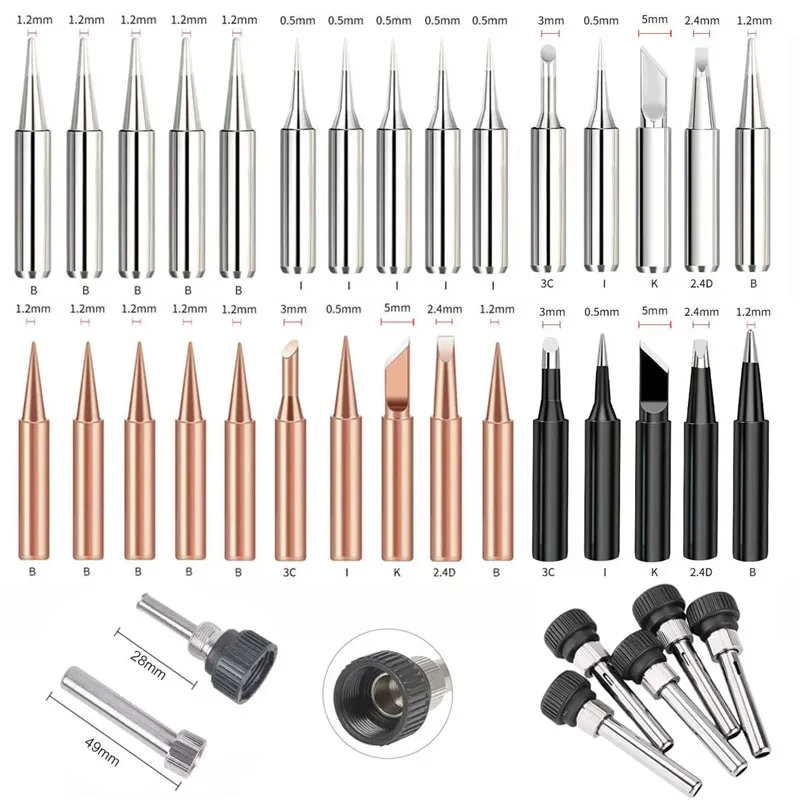 Soldering Iron Tips 900M Lead-Free Solder Iron Tip Replaceable Soldering Tip with Welding Sleeve for Soldering Station