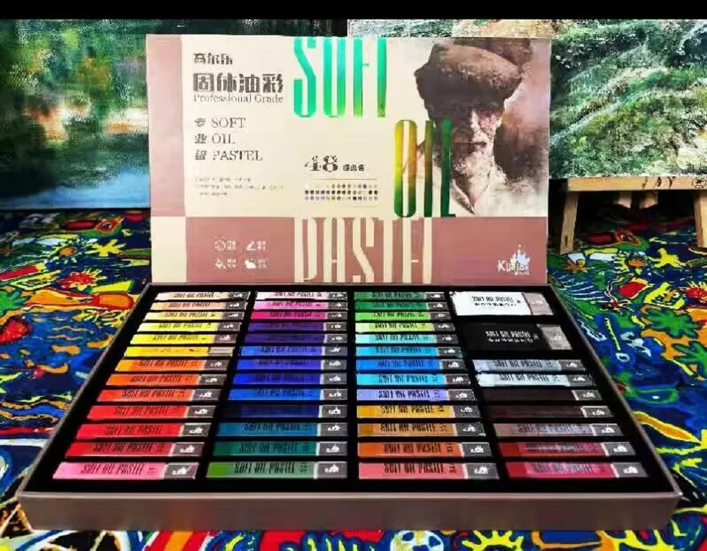 Kuelox Solid Oil Pastel Set 48 Colors Professional MINI Oil Pastel Soft Color Pastel Art Painting Supplies