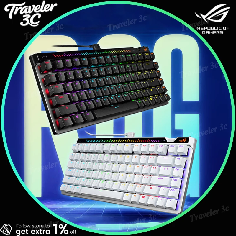 

Клавиатура ROG Falchion ACE 75 HE, раскладка 75%, частота опроса 8000 Гц, регулируемая чувствительность, магнитные переключатели ROG HFX V2, низкая задержка