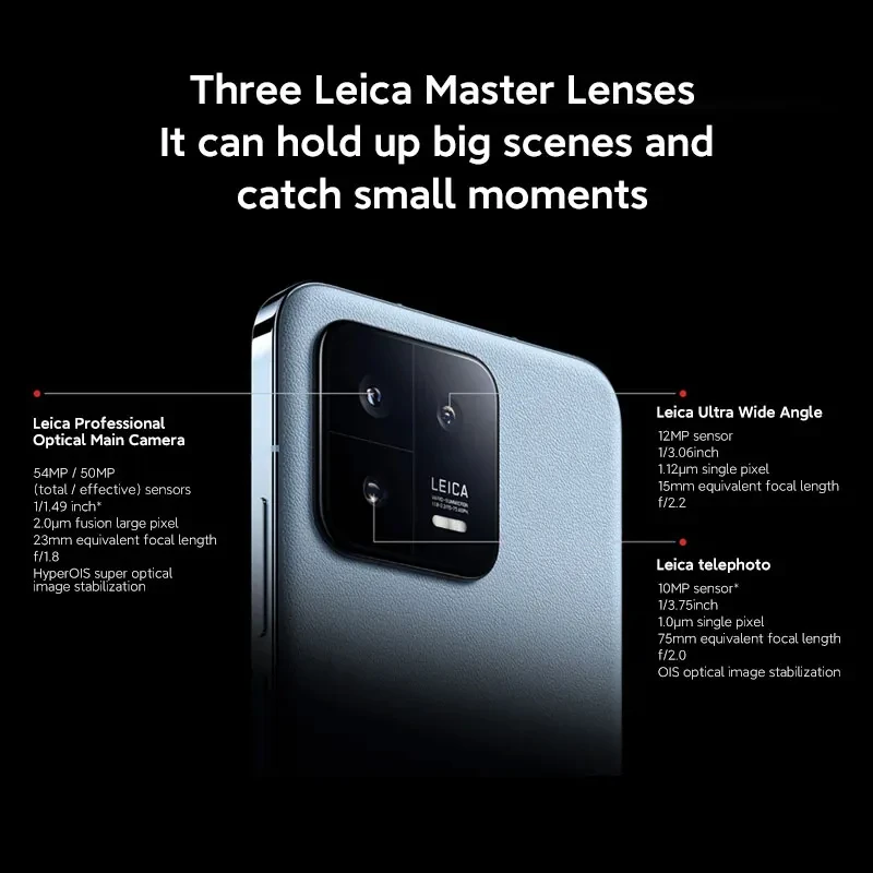 هاتف ذكي شاومي مي 13 ، كاميرا ليكا 50 ميجابكسل ، شاشة عرض أموليد Hz ، مقاومة للماء IP68 ، شحن توربو ، MIUI 14 ، روم عالمي