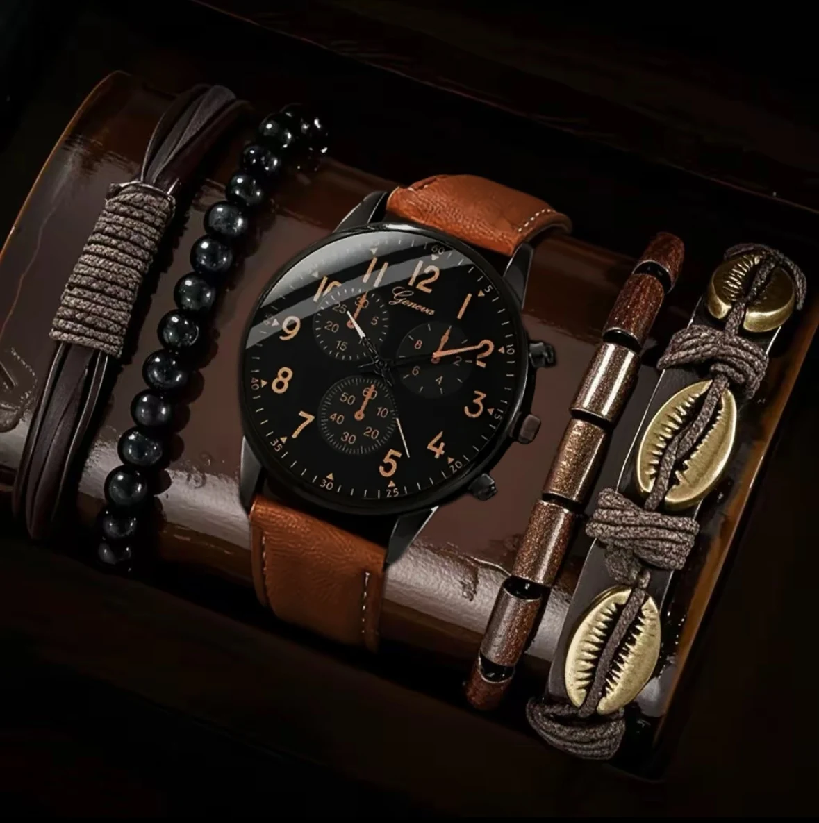 Fashion 5-Piece Quartz Watch Accessory Set |  Everyday Wear Gift for Loved Ones