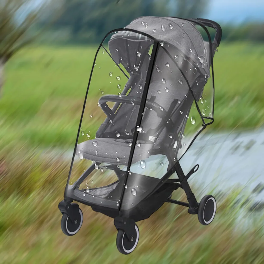 Transparent Baby Stroller Rain Cover Travel Windproof Baby Pram Rain Cover Waterproof Outdoor Pushchair Raincoat