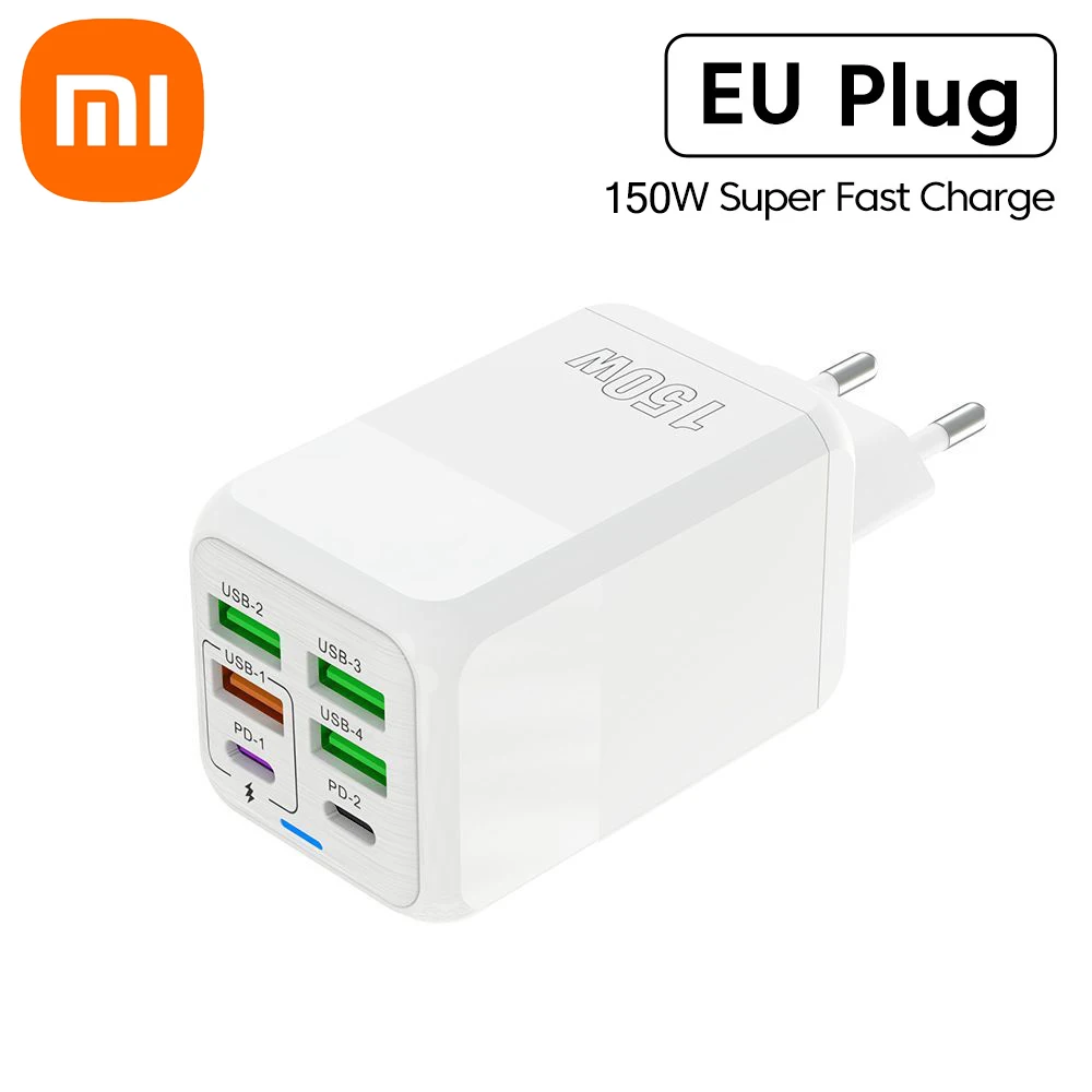 150W 6-portowa szybka ładowarka Pd Qc 3.0 Usb C Adapter ścienny Super szybkie ładowanie dla Iphone Samsung Ipad Xiaomi Huawei Oneplus Oppo