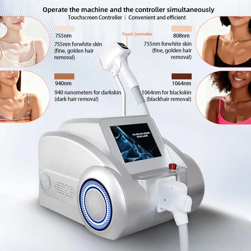 Professional Diode Laser Hair Removal Machine Ice Point Cooling 755 808 940 1064nm NON-INVASIVE  PAINLESS Suitable for All Skin view 2