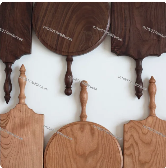 Vintage Handmade Solid Wood Black Walnut Cherry Wood Bread Dessert Steak Cutting Board
