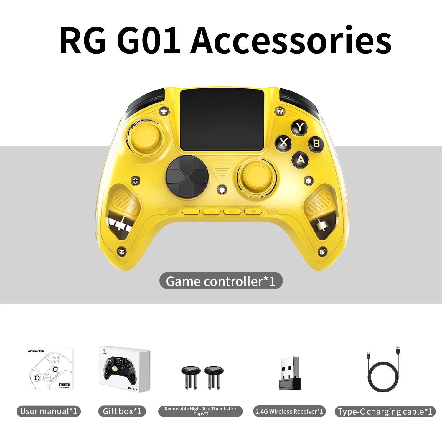 Anbernic RG G01 Gamepad-Controller, kabelloser Spiele-Controller mit 2.5D IPS Hall-Rocker für PC/Steam/Linux/Switch/Switch2/Android/iOS – Detail 13