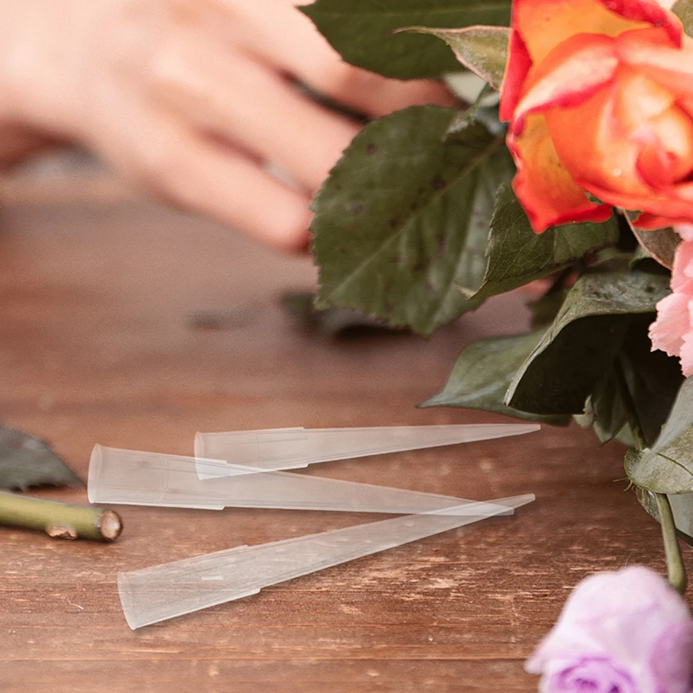 

200Pcs Flower Mud Fixer for Rose Box Preserved Floral Arrangements Transparent Plastic Stem Support Holder DIY Fresh Flower