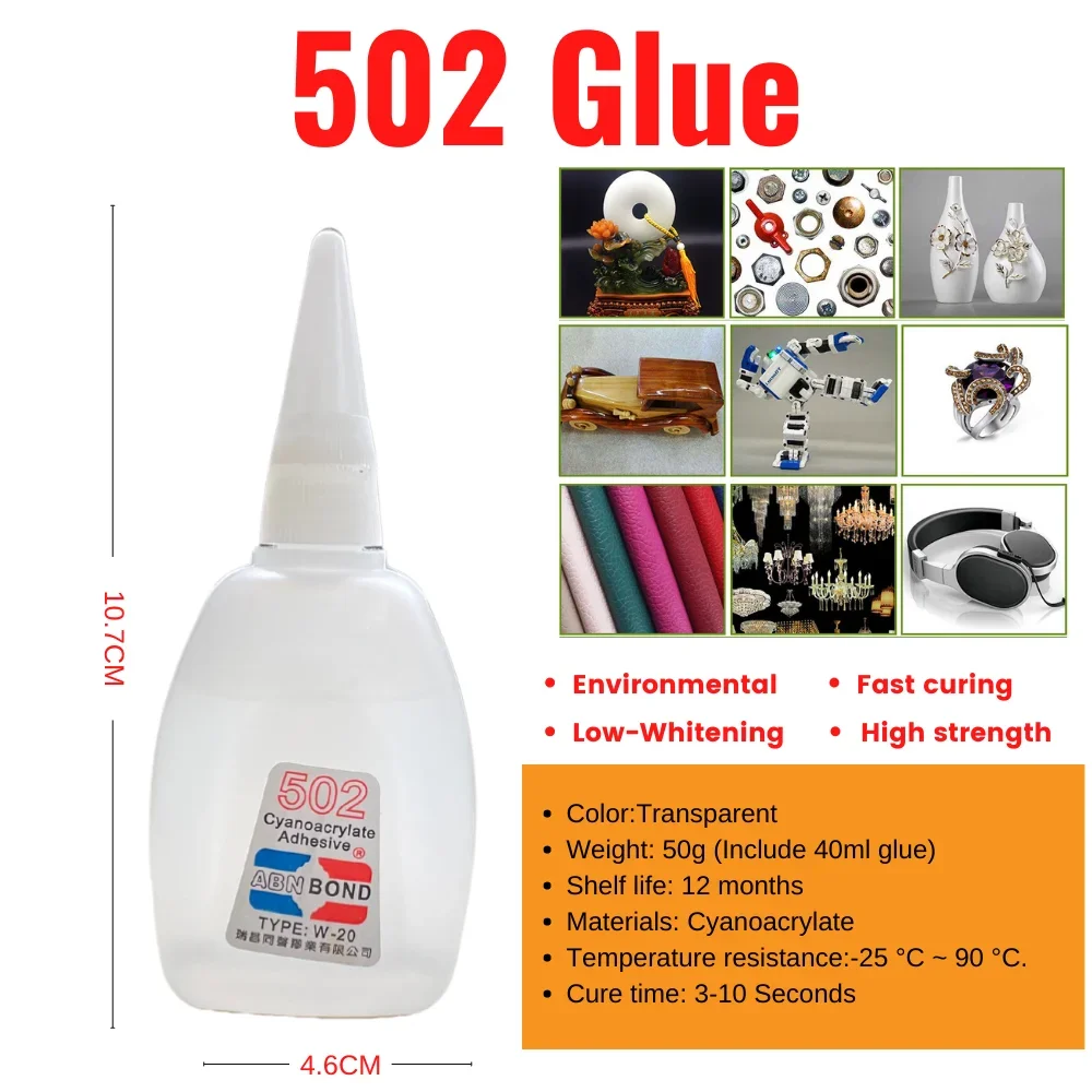 Super Glue Instant Dry Cyanoacrylate Strong Adhesive Office Supplies Quick Bond Leather Glass Metal Fast Glue