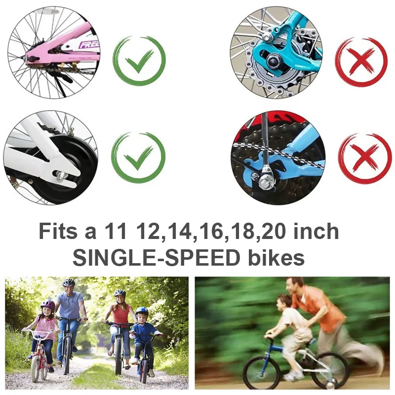 Bike Training Wheels Mute Flash Wheels with Adjustable Bicycle Stabilizer Mounted Compatible for 12-20 inch Kids Boy Girls Bike