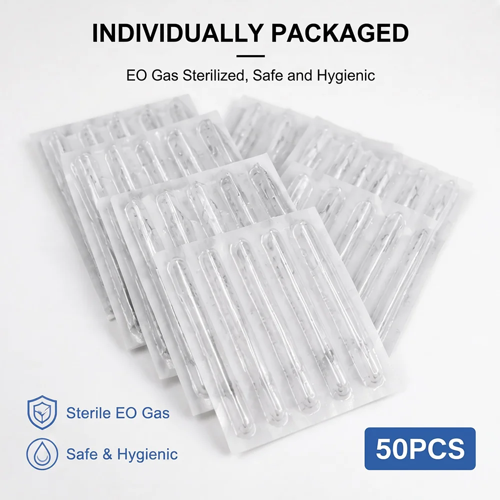 50PCS Sterilized Disposable Long Tattoo Tips Plastic Nozzle Tube for Tattoo Machine Needles Grip Liner Shader Tattoo Accessories