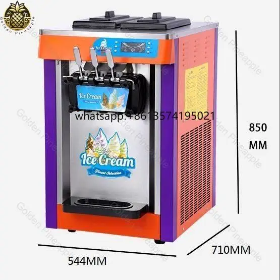 

3 Flavors Stainless Steel Business Soft Serve Ice Cream Machine