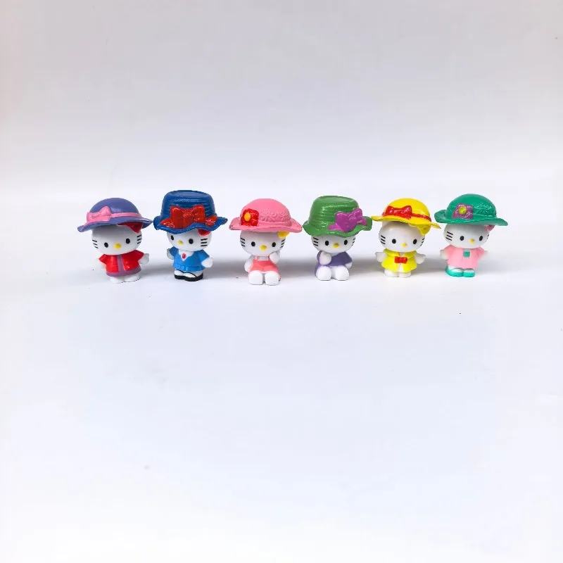 

6pcs Hello Kitty Toy Cute Anime Cartoon KT Desktop Decoration Children Doll Dormitory Furniture Decoration Girl Gift Wholesale