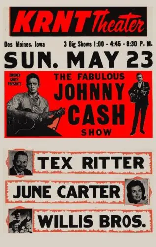 Johnny Cash June Carter Concert Poster Philadelphia Or A Metal Tin Sign 12 x 18