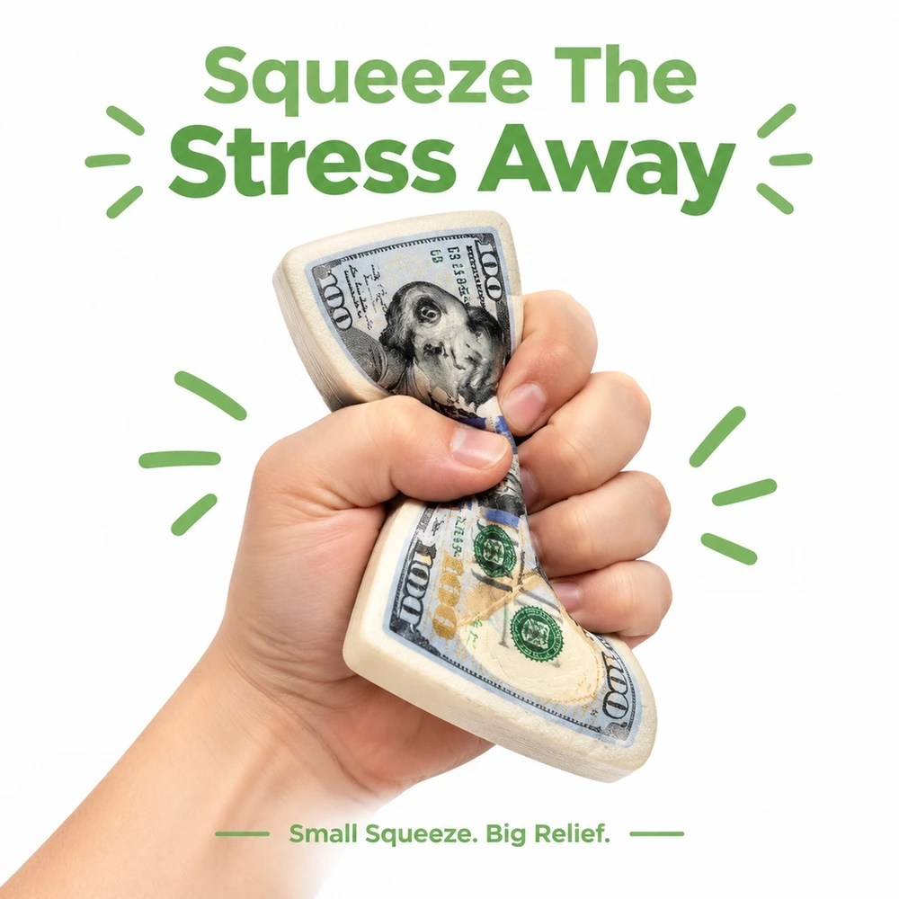 Dollar Squeeze Toy Ultimate Stress Relief and Frustration Release Fun Sensory Fidget Anxiety Ball for Travel Commute