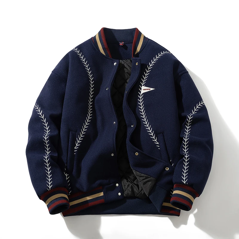 

Зимняя университетская куртка, мужская модная толстая теплая бейсбольная куртка с вышивкой, женское мешковатое пальто, верхняя одежда в стиле хип-хоп, парки на американских пуговицах