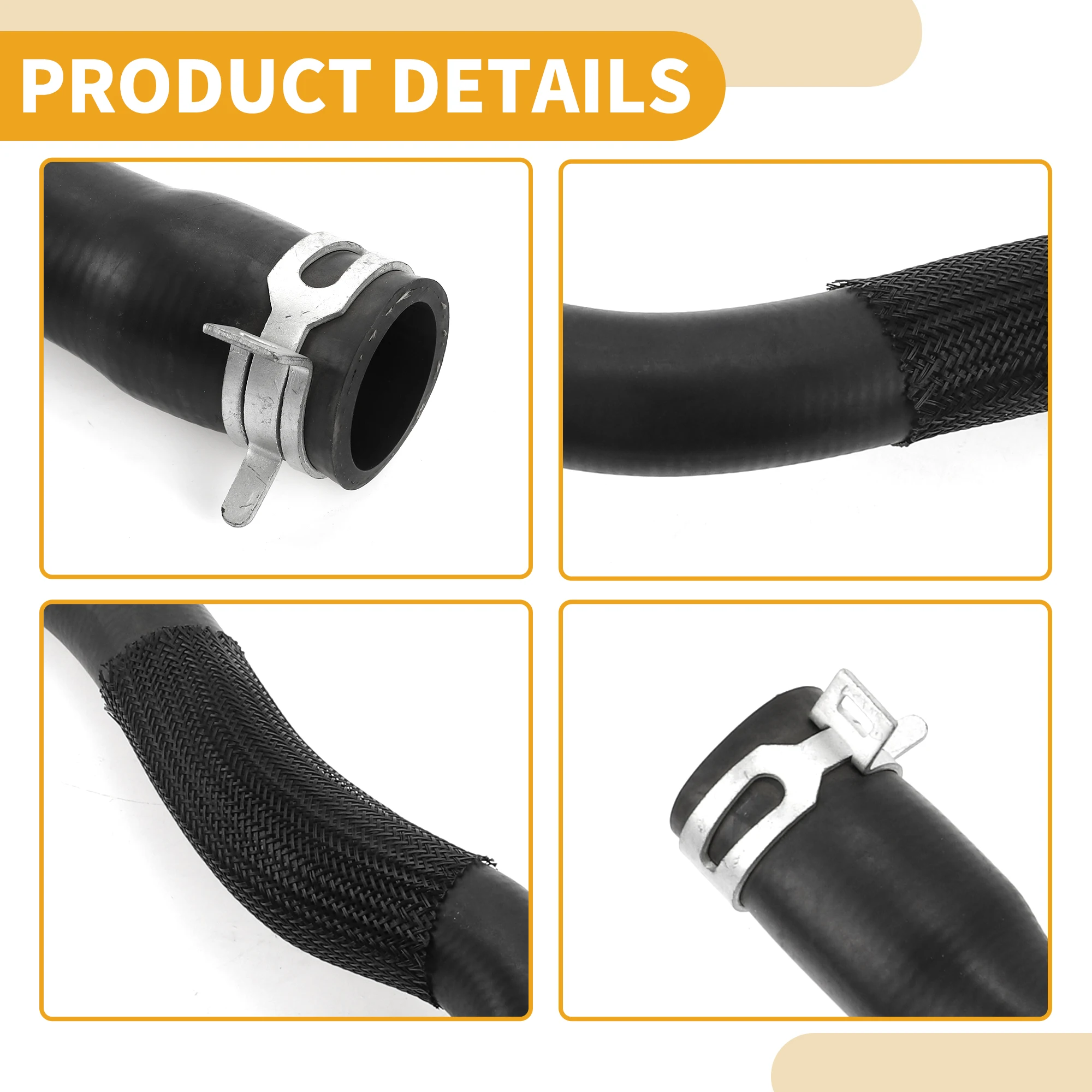 UXCELL Radiator Hose No.BV618260KF Upper Coolant Water Hose Pipe for Ford Focus Mk3 1.6 2.0 2010-2020 Black Good Sealing