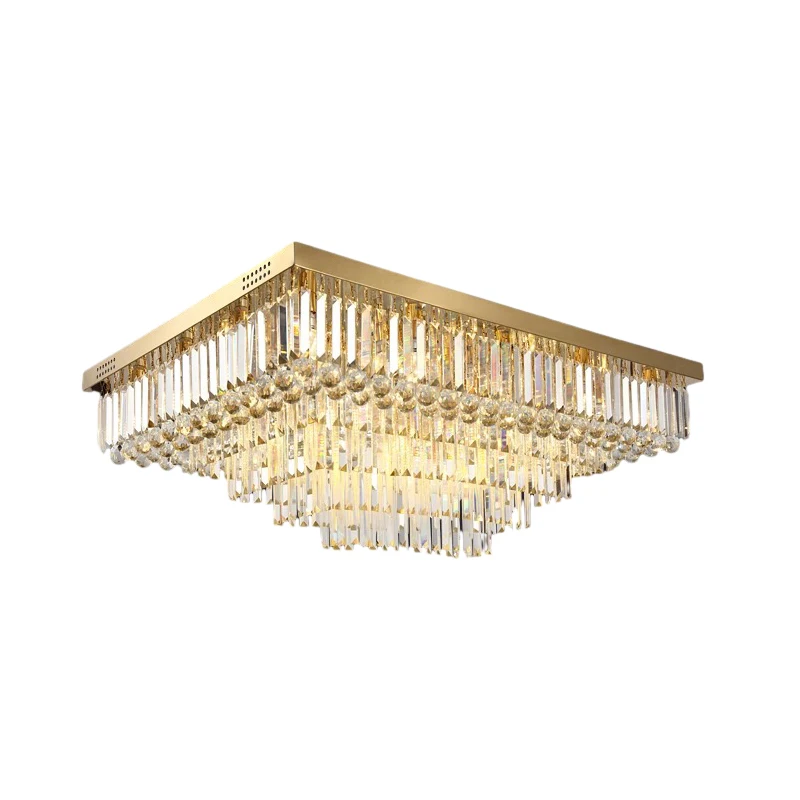 2024 Trendy Rectangular Collection E14 Crystal LED Lamparas De Techo Ceiling Lights.Ceiling Light.Ceiling Lamp For Living Room