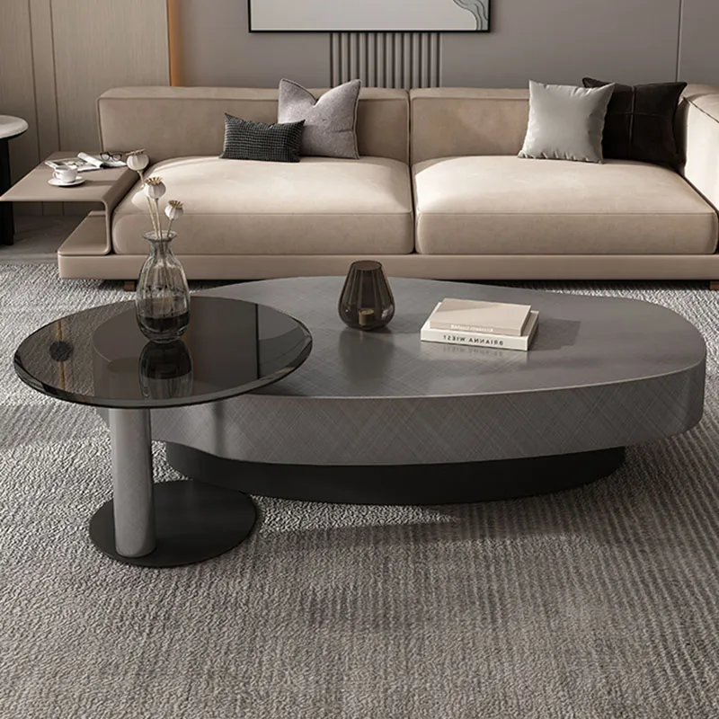 Irregular Low Coffee Tables Metal Black Glass Hotel Modern Nordic Coffee Table Minimalist Floor Beistelltisch Furniture For Home