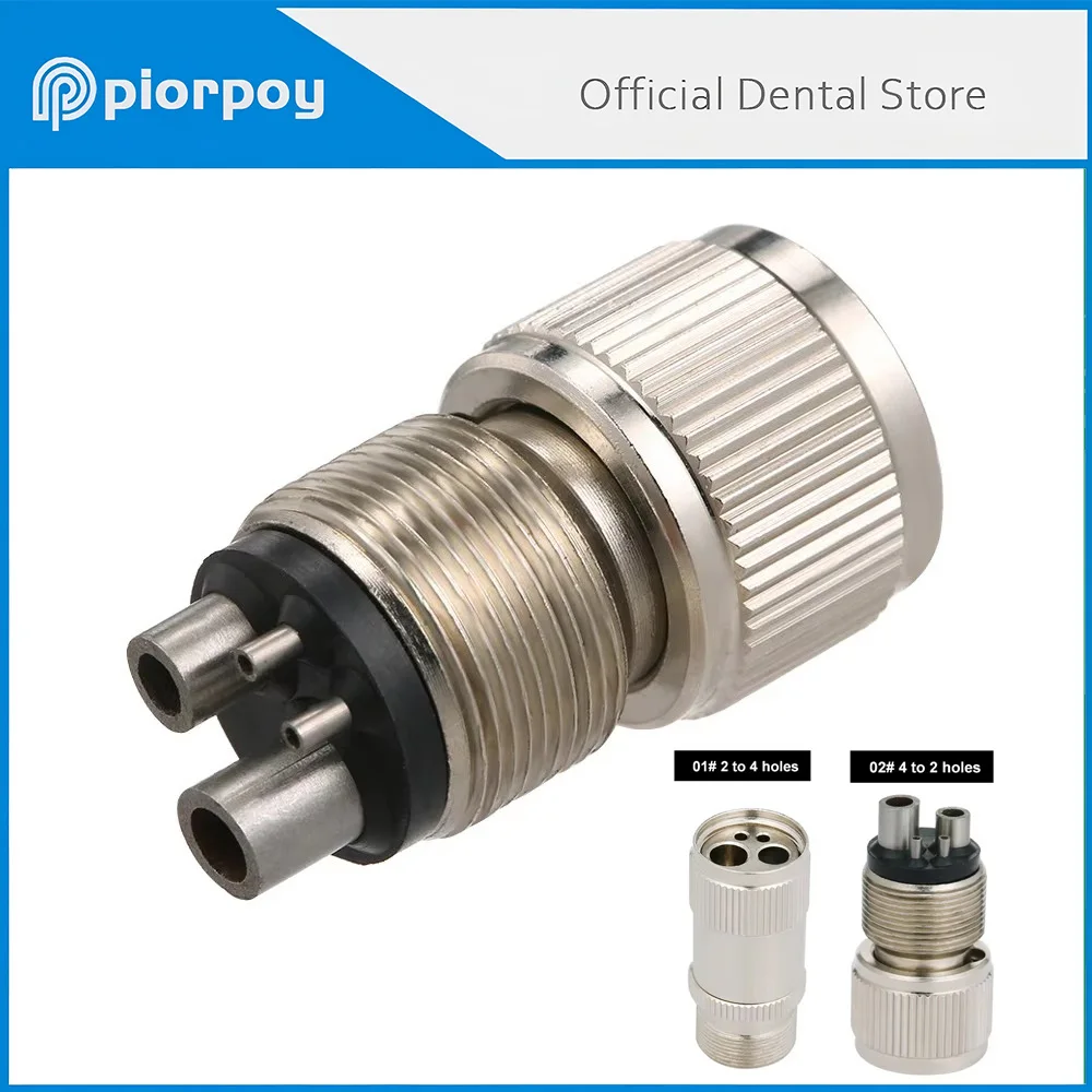 PIORPOY 2 Holes 4 Holes Turbine Handpiece Adaptor Convertor Dental Turbine Handpiece Adaptor Coupler Motor Form Dentista Tools