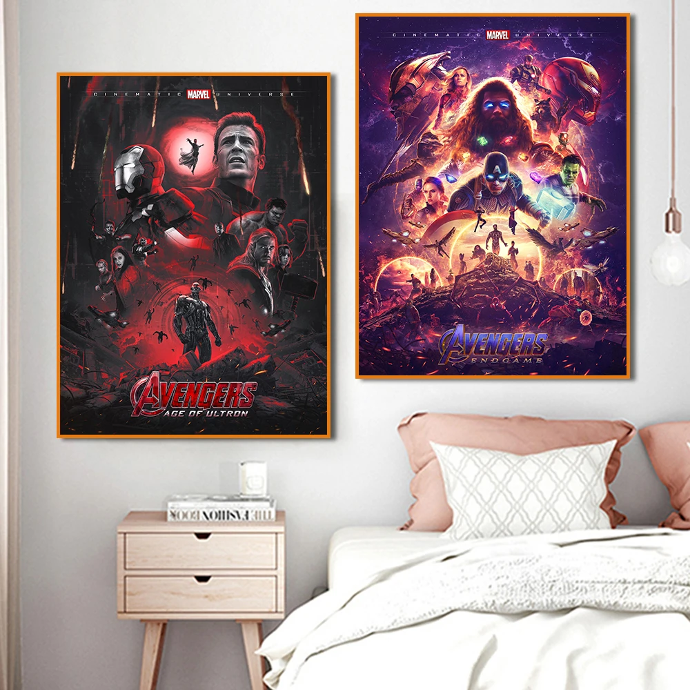 

Marvel The Avengers End Game Poster Print Infinity War Wall Art Disney Films Canvas Paintings Room Home Decoration Picture Gift