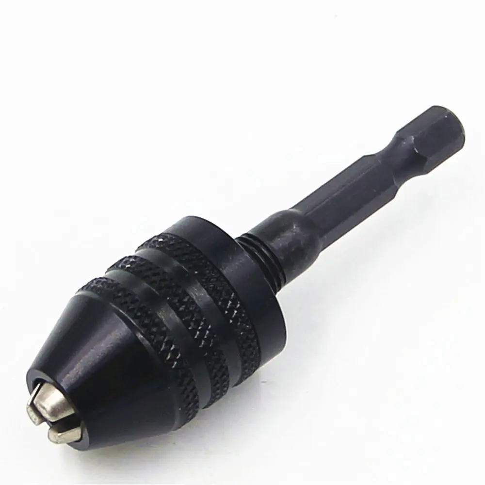 Mini Keyless Drill Chuck 0.3-8mm Self-Tighten Electric Drill Bits Collet Fixture Tools 1/4" Hex Shank  Converter view 4