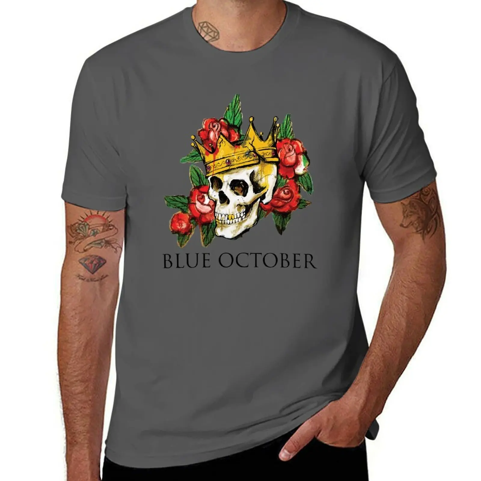 

Blue October - King Skull T-Shirt printed t shirts for man t shirt man cotton T-Shirt