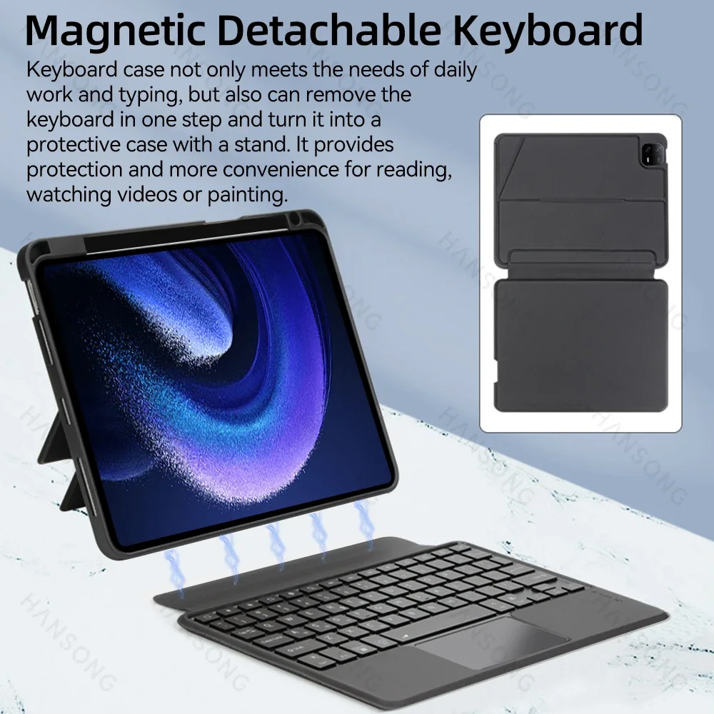 Imagem -02 - Tampa do Teclado Bluetooth para Xiaomi mi Pad Pro Pro Case Magic Keyboard Blacklight 11