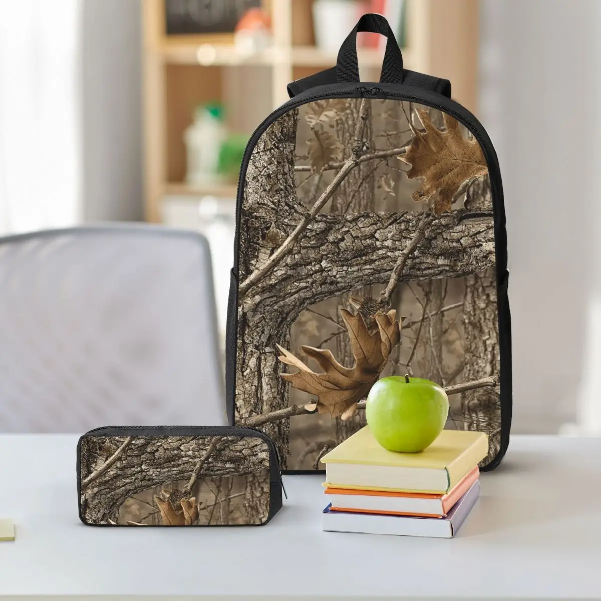 Camouflage Real Tree Realtree Hunter Camo Pattern Backpack BookBag School Bag Shoulder Bags 3ps Insulated Lunch Bag Pencil Case