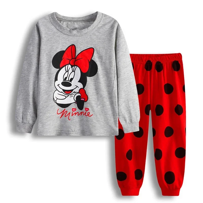 Toddler Girls Cartoon Print Pajama Set Long Sleeve Top Pants Kids Soft Breathable Sleepwear Home Loungewear Night Outfit 2-6Y view 3