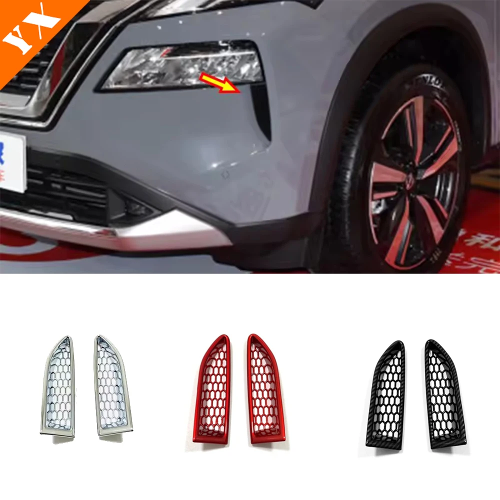 

ABS Chrome for Nissan X-trail XTrail t33 Car Front Light Side Decor Air Conditioner Outlet product 2021 2022 Accessories 2pcs