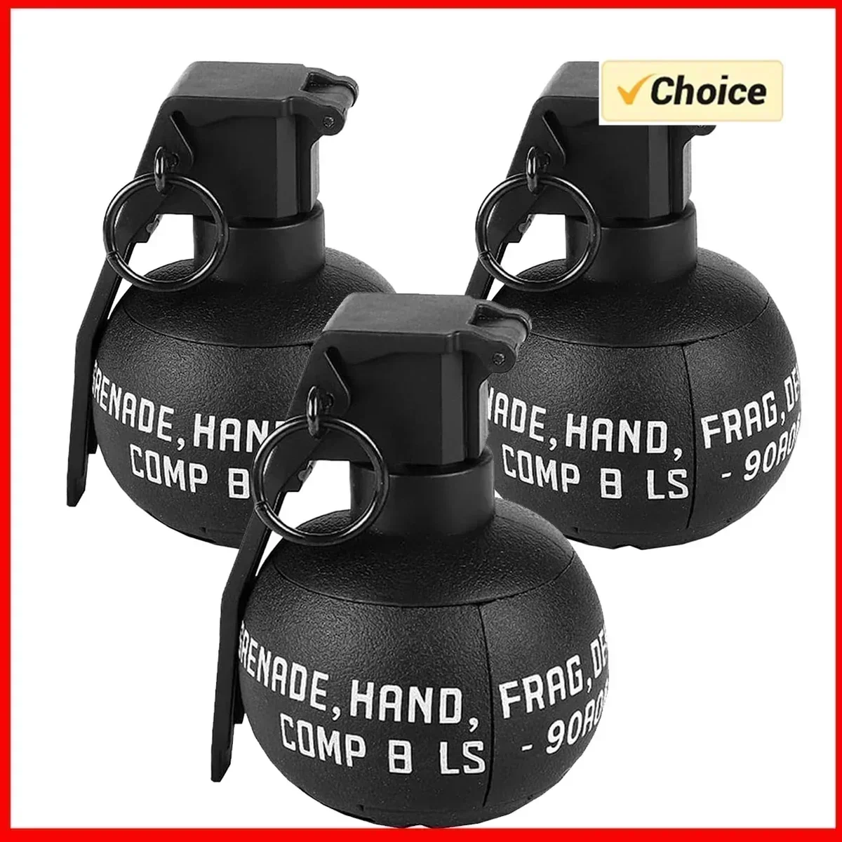 JSM67 Granata a mano Esplosione Granata Fumo Giocattolo 1/3 PZ, Modello di Granata in Nylon, per Tiro con Paintball Airsoft.