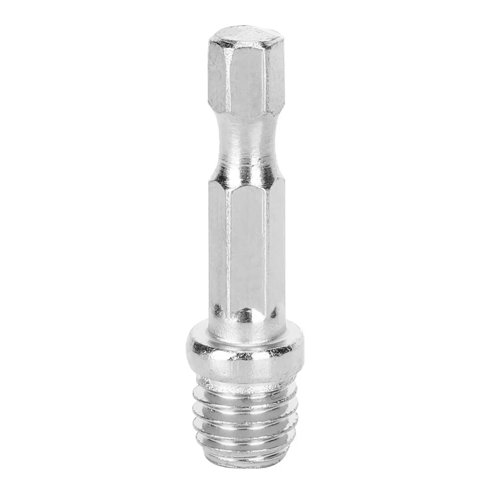 5pcs Threaded Design Drill Connecting Rod M10 Thread Size Spiral Shaft Hex Adapter Disc Conversion Type Silver Color