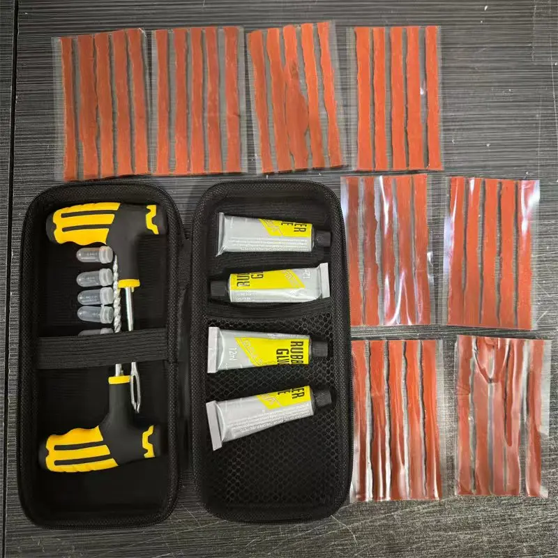 Tragbares Auto-Reifenreparatur-Set T-Griff-Werkzeuge Klebestreifen Universal für LKW Motorrad Wohnmobil Pannenhilfe