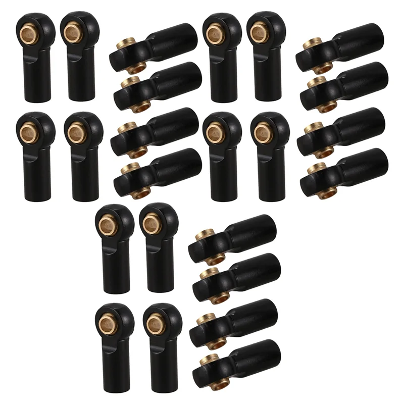 

FBIL-24Pcs M3 Ball Joint Link Bar Rod Seals Ball Head Tie Rod End For 1/10 RC Truck Car Truck Buggy Black