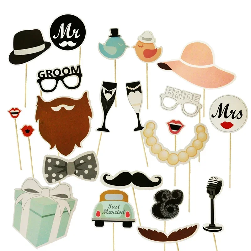 Accesorios de fiesta, accesorios para fotomatón, labios divertidos, tubo de bigote, accesorios para fotomatón, Kits para sesión fotográfica, decoración para fiesta de boda y cumpleaños