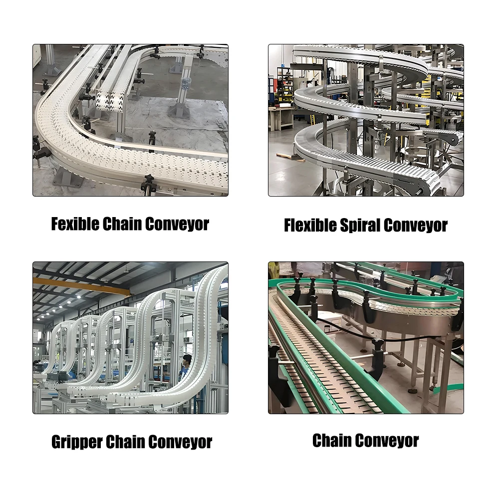 Stainless Steel Modular Conveyor Double Hinge Roller Slat Top Chain Flexible Chain Conveyor for   Filling Lines