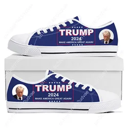 Trump 2024 Low Top Sneakers MAKE AMERICAN GREAT AGAIN KING Mens Womens Teenager Canvas Sneaker Casual Couple Shoes Custom Shoe