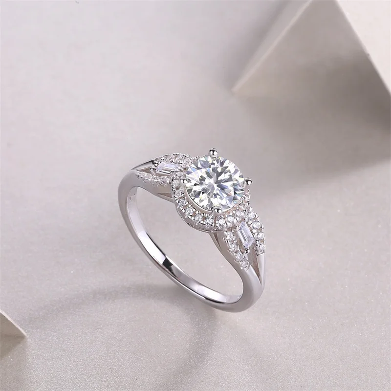 R12984-6.5 Lefei Fashion Luxury Trend Classic Moissanite 1ct Freedom Ring For Elegant Women 925 Silver Party Jewelry Charms Gift
