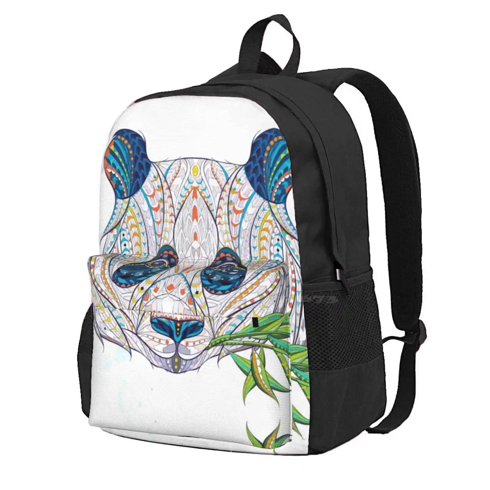 Ethnic Highly Detailed Panda Hot Sale Schoolbag Backpack Fashion Bags Panda Bear Isolated Peace Freindly Friend Furry Mammal