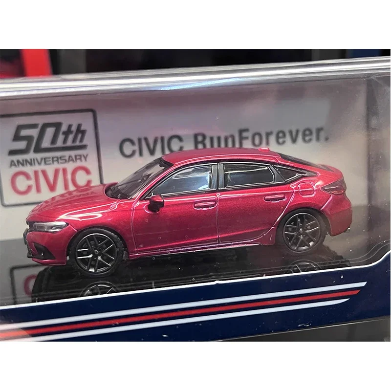 Hobby Japón 1/64 aleación de pequeña escala Diecast ModeL coche Civic FL1 2021 rojo elegante juguete para regalo NIB adornos coleccionables