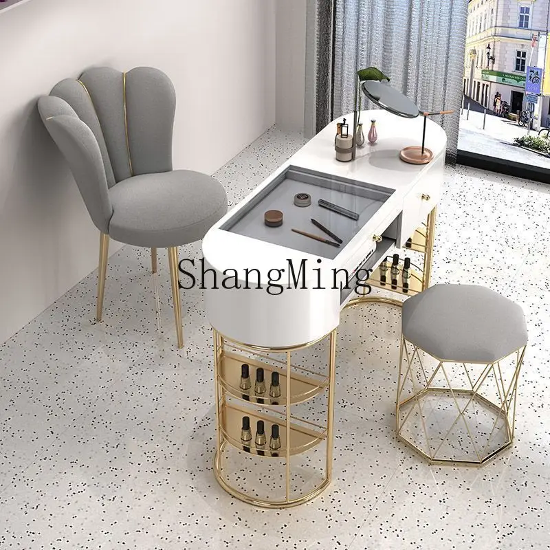 

SM легкий роскошный маникюрный стол e****мический стеклянный одинарный двойной маникюрный стол набор для маникюрного магазина