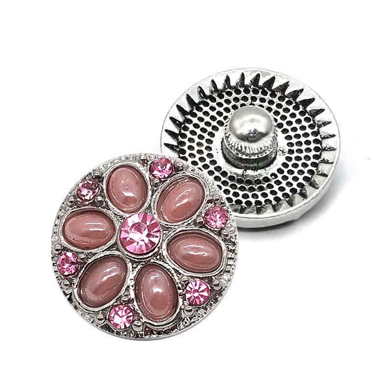 Hot 058 Crystal 3D 18mm 20mm Metal Snap Button For Bracelet Necklace Interchangeable Jewelry Women Accessorie Findings