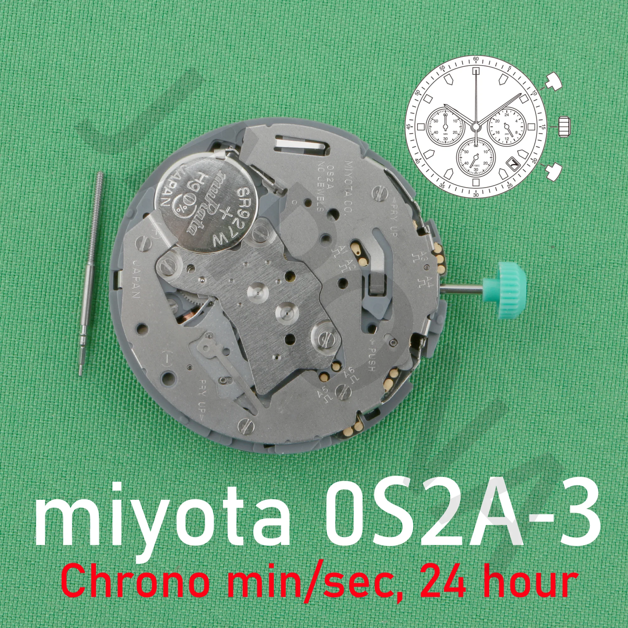 0s2a movement MIKYOTA 0S2a-3 movement Chronograph movement watch movement Can incorporate tachymeter function OS2a movement