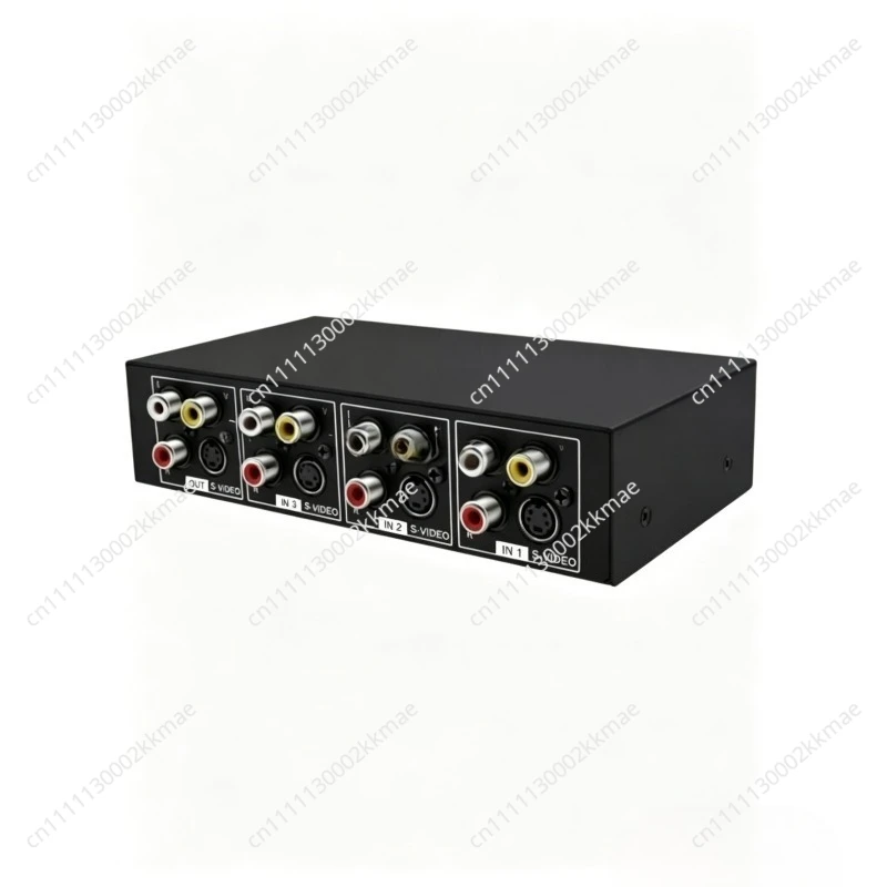 4x1 S-Video+ AV Switcher 4 In 1 Out Video 720P Switcher with 3.5mm Audio Output Metal Case VSSW41