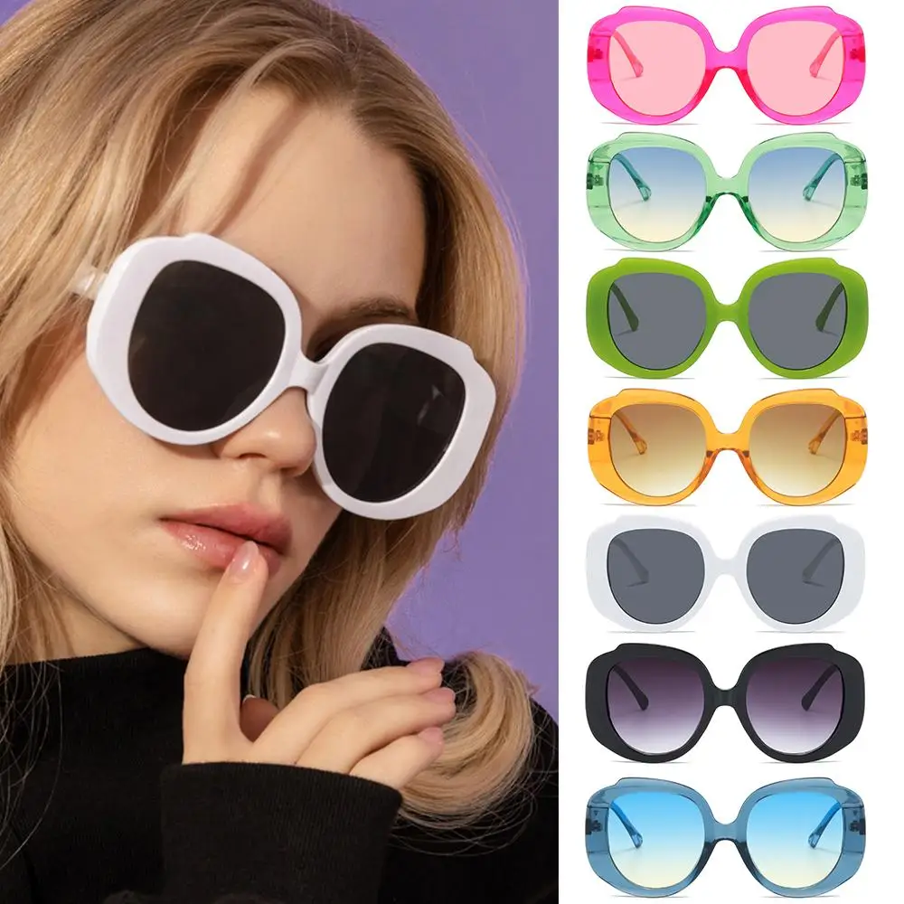 

Trendy Hot Pink Glasses Shades Round Frame Sun Glasses Women's Sunglasses