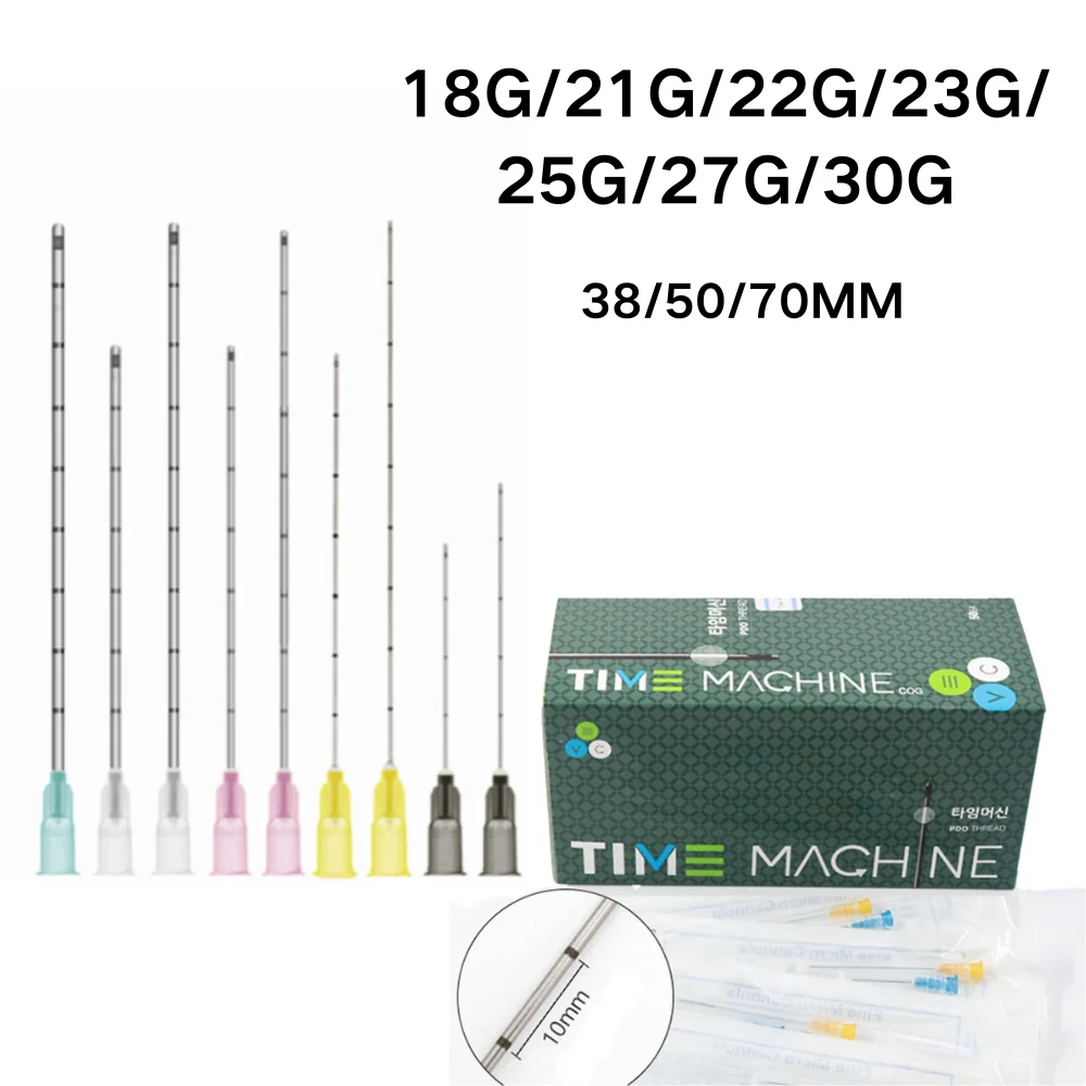50pcs Tattoo Blunt-tip Cannula 21G 22G 23G 25G 27G 30G 18G Micro Body Piercing Needles 38/50/70MM Syringe for Injectable Filler