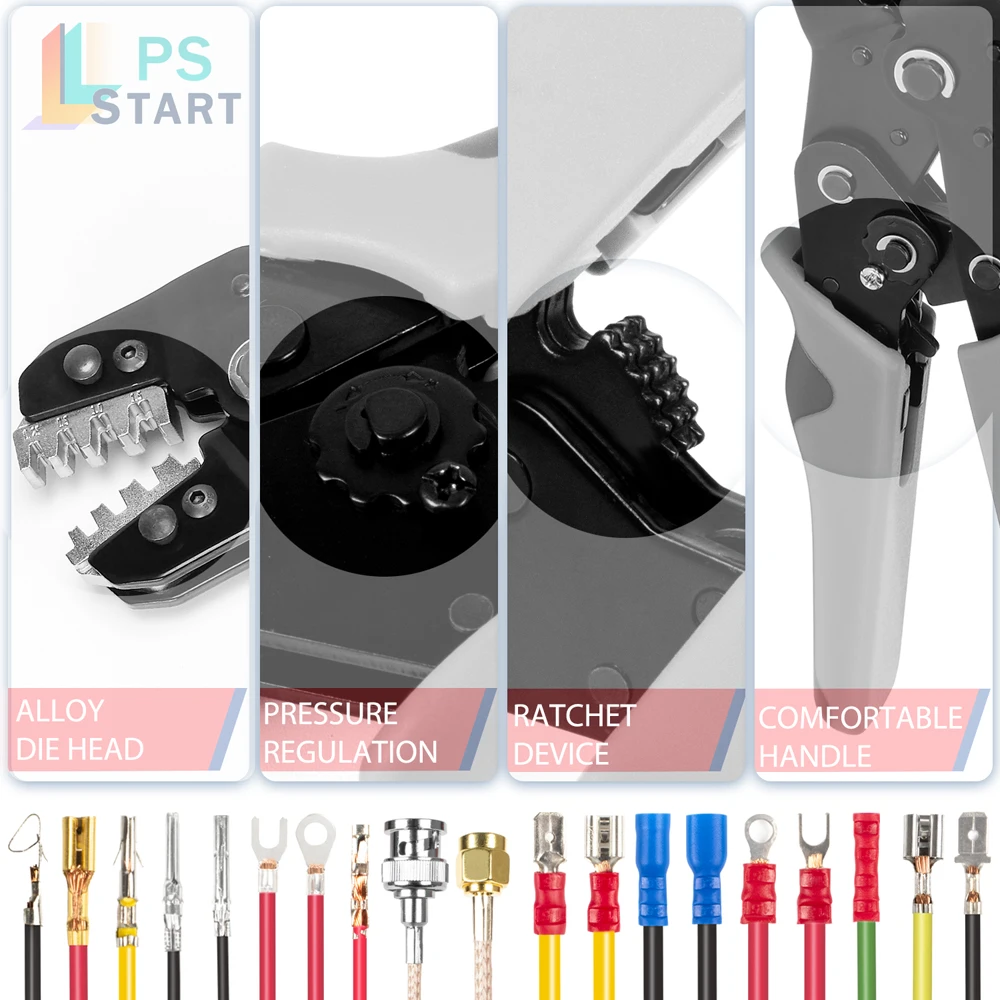 SN58B-QC 퀵 체인지 버튼 시스템 크림핑 플라이어 키트 휴대용 핸드 크림퍼 도구 세트 5세트의 죠 포함 03H/02C/-6/2546B/06WF