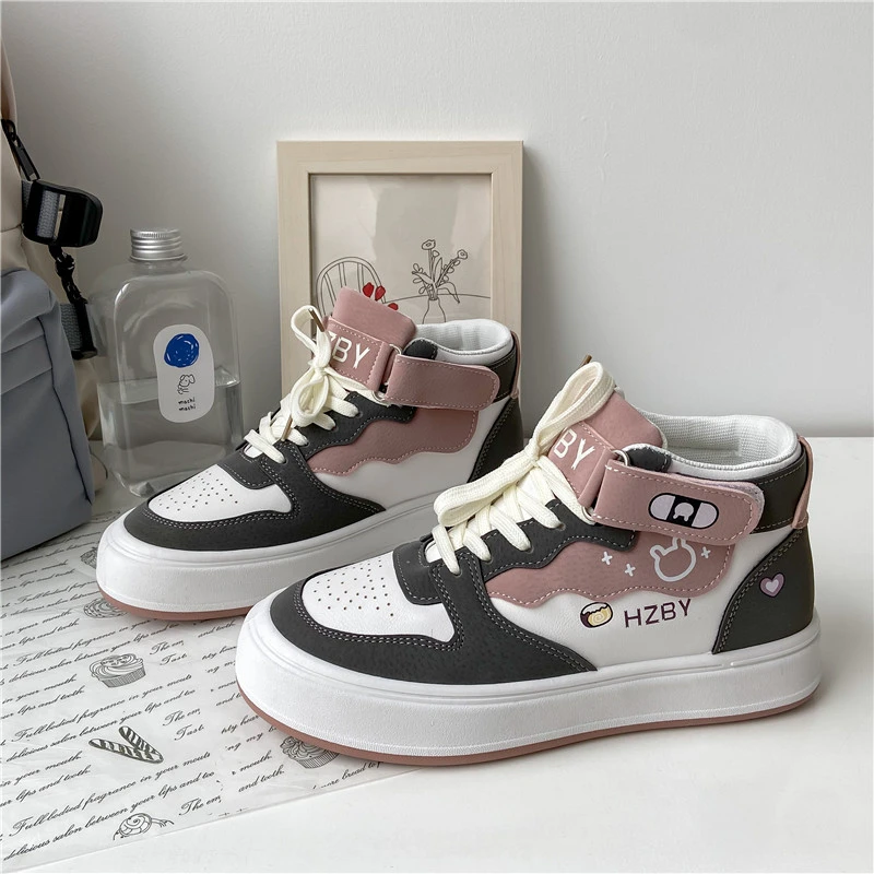 Autumn Winter High Top Sneakers Women Panda Sneakers for Teenage Girls Cute Womens Sports Shoes Kawaii Luxury Trend Ladies Shoes